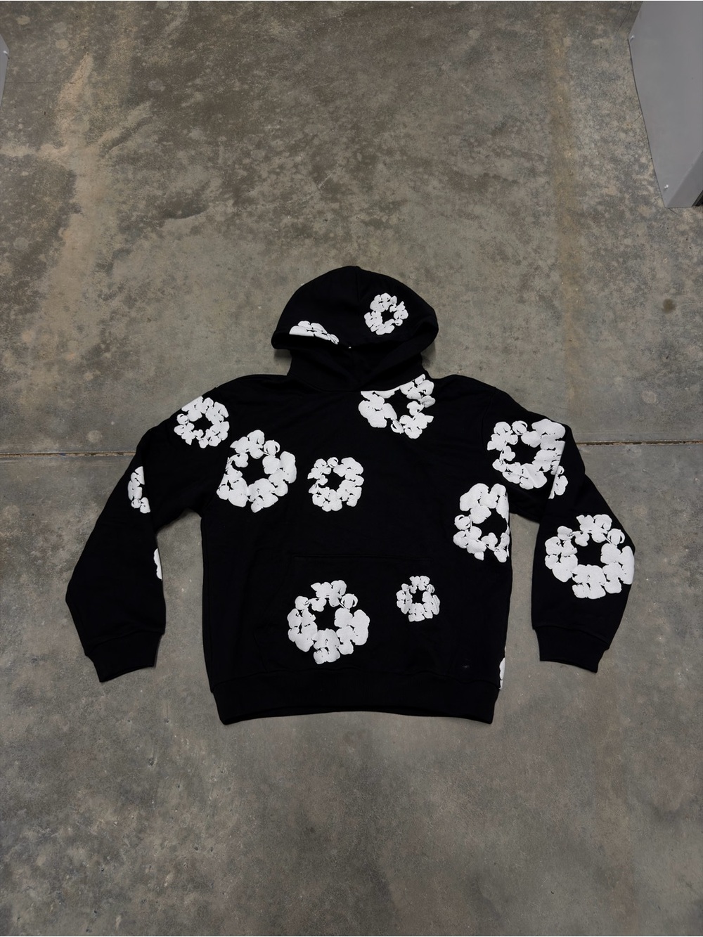 Denim Tear Black Cotton Wreath Hoodie